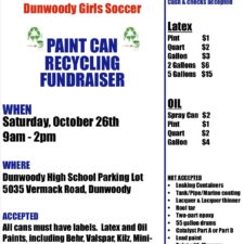 Dunwoody Girls Soccer Paint Recycling Fundraiser