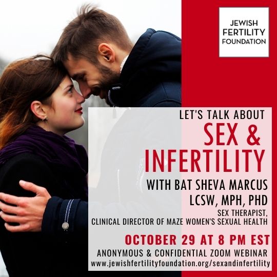 Join JFF for a Sex & Infertility Webinar with Bat Sheva Marcus!