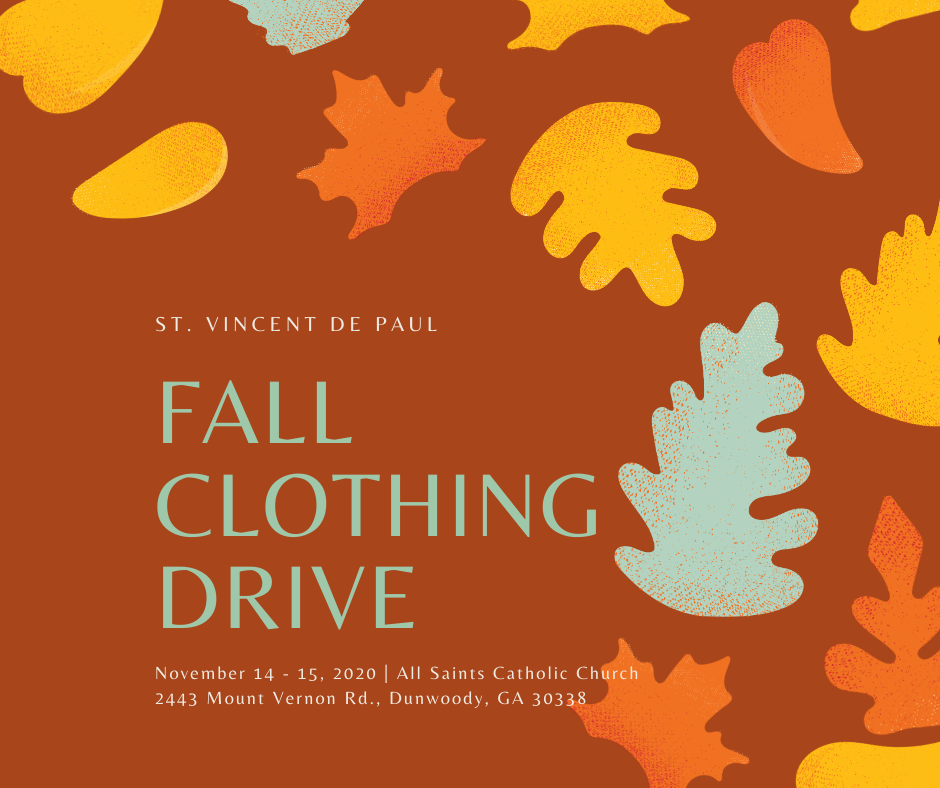 All Saints St. Vincent de Paul Fall Clothing Drive