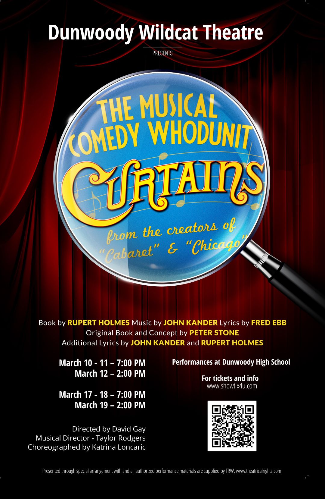 Dunwoody Wildcat Theatre Presents "Curtains" - a Musical Comedy Whodunit